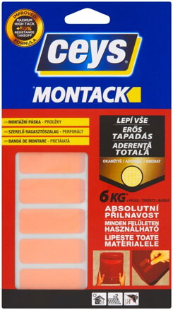 Obojstranná gelovitá montážna páska Montack Express, prúžky 10 ks