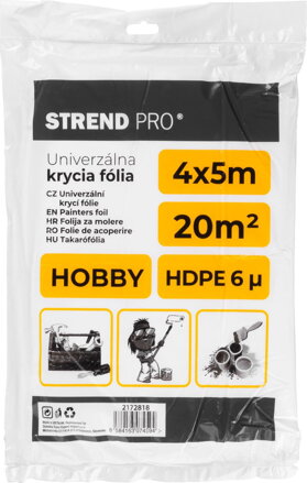 Fólia krycia Hobby 4x5 m, maliarska, 6 µ, zakrývacia