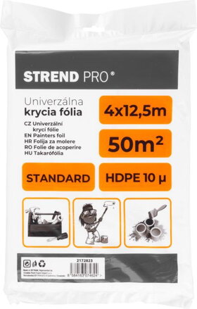 Fólia krycia Standard 4x12,5 m, maliarska, 10 µ, zakrývacia
