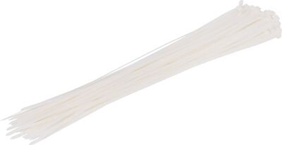 Sťahovacia páska 1000x9 mm, 50 ks, biela, nylon