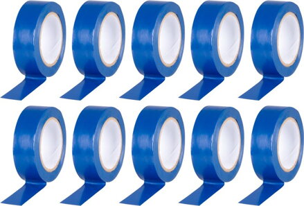 Izolačná páska 19 mm x 10 m, modrá, PVC, balenie 10 ks