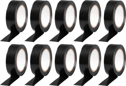Izolačná páska 19 mm x 10 m, čierna, PVC, balenie 10 ks