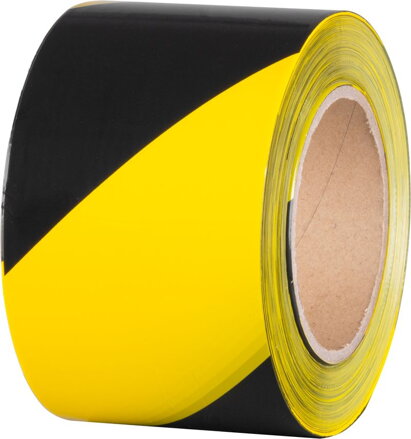 Výstražná páska 80 mm x 250 m, žltá/čierna, bezpečnostná