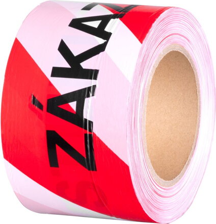 Výstražná páska ZÁKAZ VSTUPU 80 mm x 250 m, červená/biela