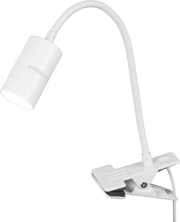 Lampa Strend Pro, stolná, s klipsou na uchytenie, Alu, biela, 41 cm