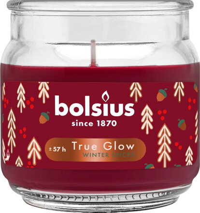 Vonná sviečka Bolsius Winter Spices, 57 hodín horenia, červená