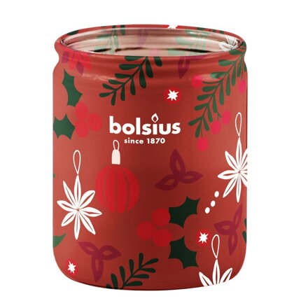 Sviečka v skle Bolsius True Glow, 82×68 mm, jablko/škorica