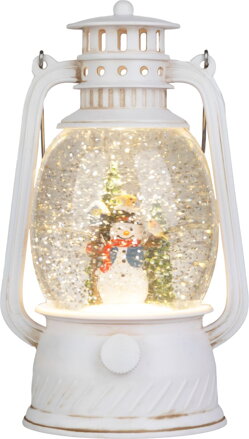 Vianočný lampáš Snehuliak, 12×10×20,5 cm, 1× LED, 3×AA