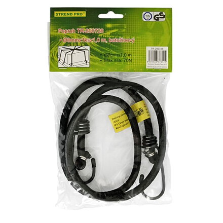 Guma upínacia Strend Pro LB341, 8 mm, 100 cm, s háčikmi