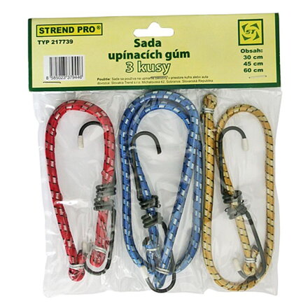 Guma upínacia Strend Pro LB349, 8 mm, 30-45-60 cm, oceľové háčiky