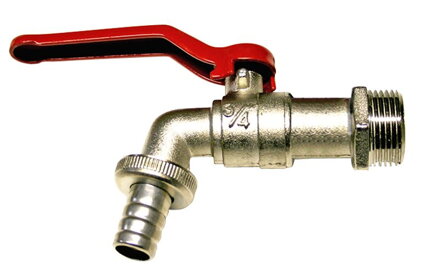 Ventil na vodu PP0911 3/4", záhradný, sivý/červený