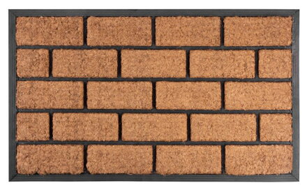 Rohožka pred dvere Brickwall – 45x75 cm, hnedá