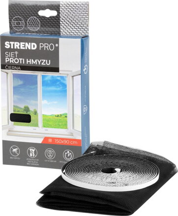 Sieť proti hmyzu a komárom FlyScreen2, 150x90 cm, čierna