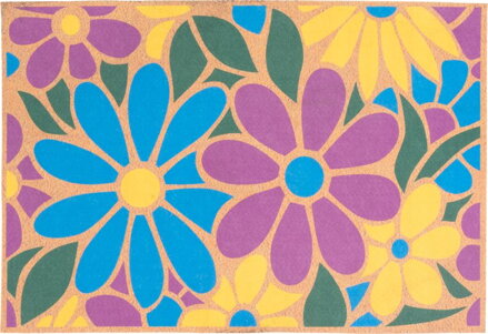 Rohožka MagicHome, pred dvere, Flowers, plast/latex, 40x60 cm