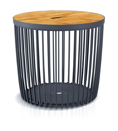 Stolík s vekom Clubo, 2v1, 50 l, antracitový, 450×410 mm