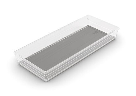 Organizér do zásuvky Curver SISTEMO 8, priesvitný/sivý, 15×37,5×5 cm