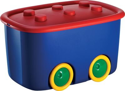 Box na detské hračky KIS Funny L, 46L, modrý/červený, úložný, s vekom 39x58x32 cm