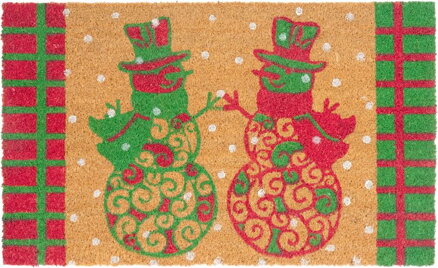 Rohožka MagicHome, pred dvere, Snowmen, kokos/pvc, 45x75 cm