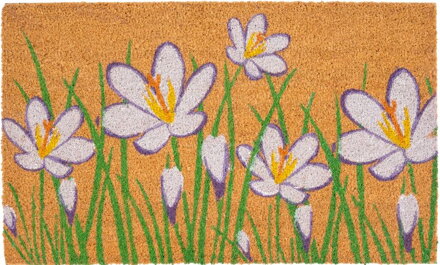 Rohožka MagicHome, pred dvere, Flowers, kokos/pvc, 45x75 cm