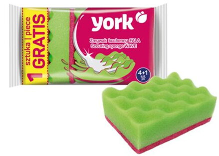 Hubka York 030220, špongia na kuchynský riad, 4+1 ks, vlnitá