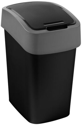 Kôš na odpad Curver® PACIFIC FLIP BIN 9L, 18,9x35x23,5 cm, čierno/šedý