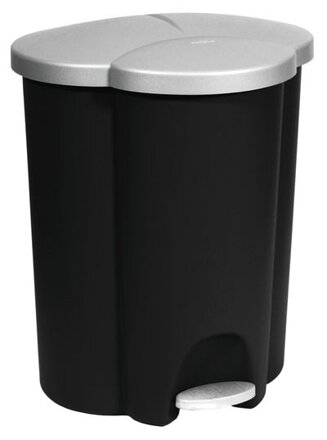 Kôš na odpadky Curver® TRIO PEDAL BIN, 40L, 39,4x47,8x59,2 cm, čierny/sivý