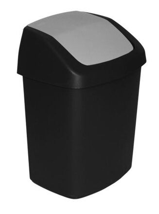 Kôš na odpadky Curver® SWING BIN, 15L, 24,8x30,6x41,8 cm, čierny/sivý