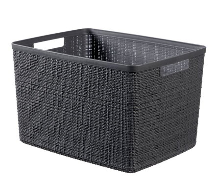 Kôš Curver JUTE L, 20 l, tmavosivý, 28×36×23 cm