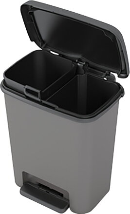 Kôš na odpadky KIS Compatta Recycling 11+11L, čierny/sivý