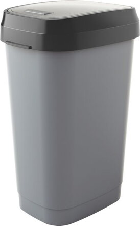 Kôš na odpadky KIS Dual Swing L, 50L, sivý, 42x30,5x60 cm