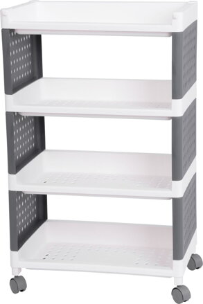 Regál MagicHome Rolly – plastový, 4 police, 49x29x75,5 cm, na kolieskach