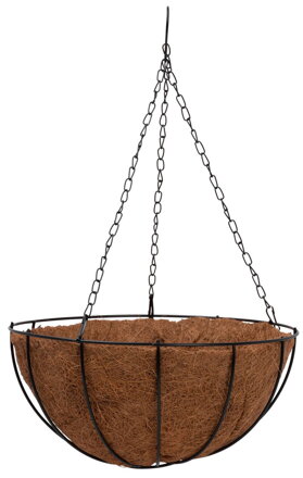 Závesný kvetináč Strend Pro LC-CocoH-22, 25x25x12 cm, oceľ/kokos