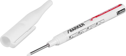 Značkovač Strend Pro, biely, hĺbkový, extra dlhý hrot