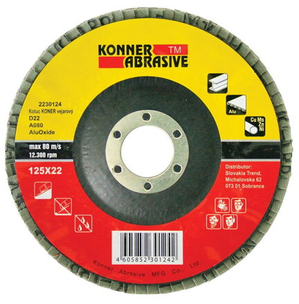 Lamelový kotúč KONNER D22 125 mm, A060, AluOxide