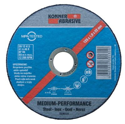 Rezný kotúč na kov KONNER D603 125x1,0x22 mm