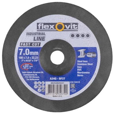 Kotúč flexOvit FastCut A5360 180x7.0x22.2 mm, A24Q-BF27, oceľ