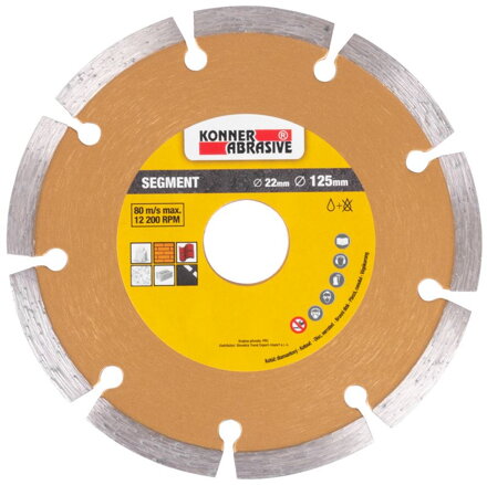 Diamantový kotúč KONNER D71003 125 mm, Segment