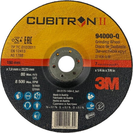 Kotuc 3M Cubitron™ II, T27 180x7,0x22,23 mm, vypukly
