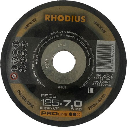 Kotúč Rhodius 200451, 125x7,0x22,2 mm, A24S8BF RS38