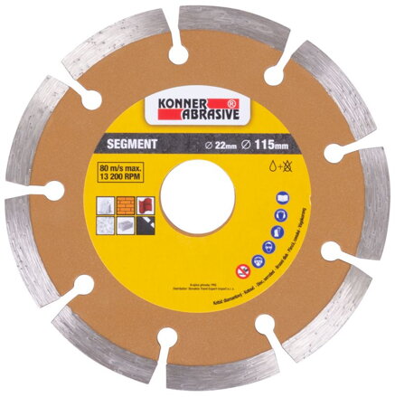 Diamantový kotúč KONNER D71003 115 mm, Segment