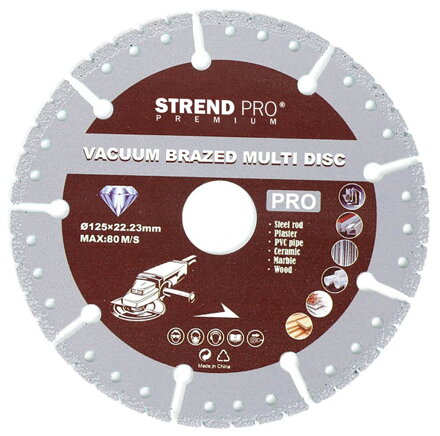 Diamantový kotúč Strend Pro Premium, Vacuum Brazed, 115 mm, rezný