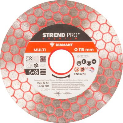 Diamantový kotúč Strend Pro Premium 115 mm, hexagonal, multi