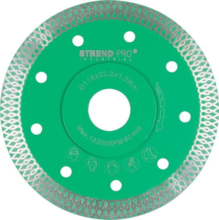 Diamantový kotúč Strend Pro Industrial, 115×22.2×1.2 mm, ultra tenký