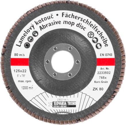 Kotúč 765X STD 125x22,2 mm, lamelový, T29, Zirkon