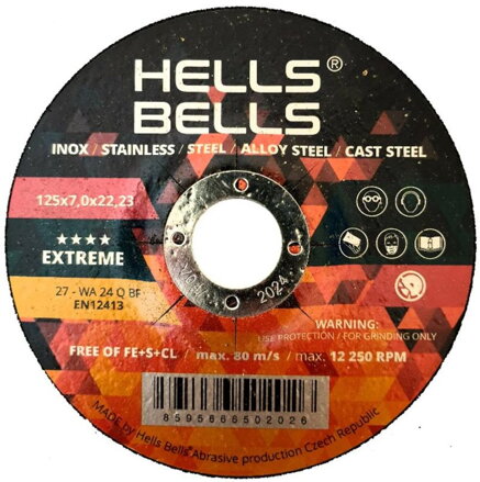 Kotúč Hells Bells 150x7.0x22.2 mm – Extreme, brúsny