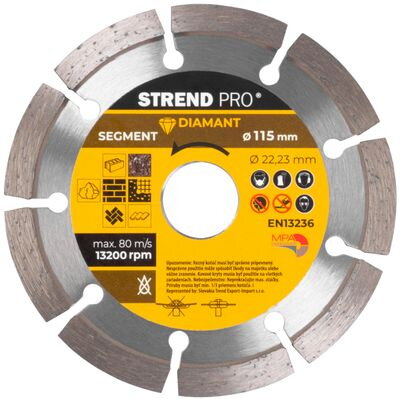 Diamantový kotúč Strend Pro 521A, 115 mm, Segment