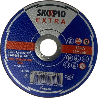 Kotúč Comet Skorpio Extra 125x1,6x22,2 mm, E20A46S-BF, Inox