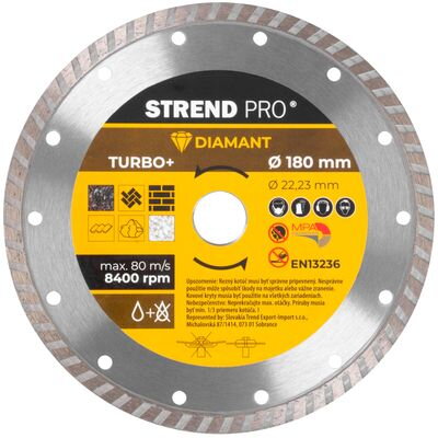 Diamantový kotúč Strend Pro 521C, 180 mm, Diamant, Turbo +