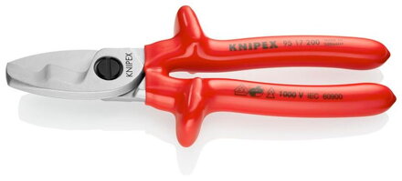 Noznice kablove KNIPEX 95 17 200, 200 mm, do 20mm/70mm2, dvojity brit, VDE
