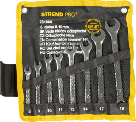 Sada očkoplochých kľúčov Strend Pro HR31583, 8-dielna, Cr-V, 8-19 mm